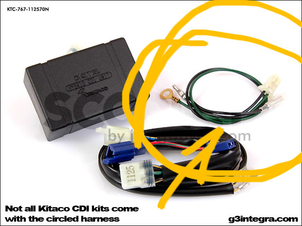 Not all Kitaco CDI kits come with the circled harness